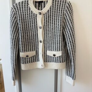 Black and White Patterned Cardigan